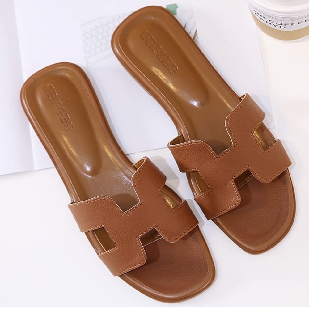 Brown Slide Sandals